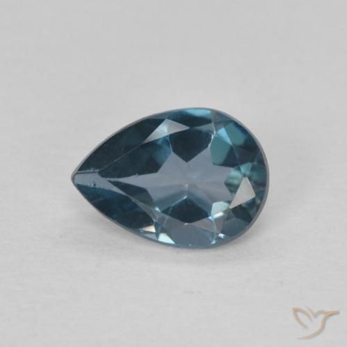 0.76ct طبيعي أزرق لندنى توباز, شكل الكمثرى, قليلا جدا