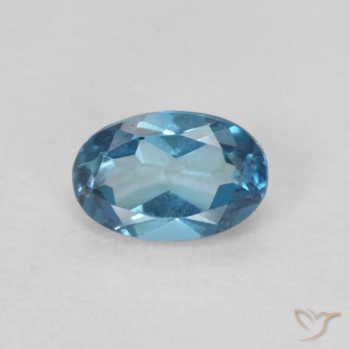 0.64ct طبيعي أزرق لندنى توباز, بيضوي, VVS