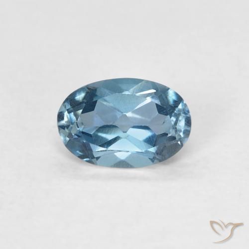 0.60ct طبيعي أزرق لندنى توباز, بيضوي, VVS-VS