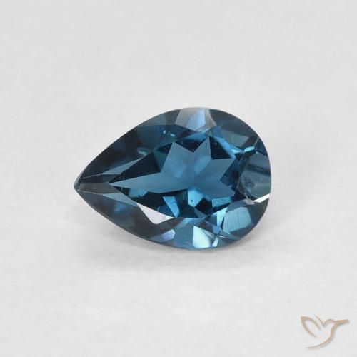 0.75ct طبيعي أزرق لندنى توباز, شكل الكمثرى, VVS-VS