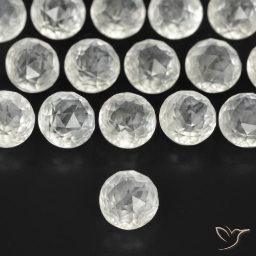 0.81ct طبيعي أبيض دافئ توباز, دائري, قليلا جدا