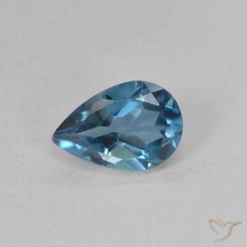 0.54ct طبيعي أزرق لندنى توباز, شكل الكمثرى, VVS