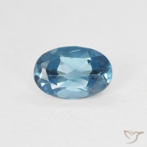 0.64ct طبيعي أزرق لندنى توباز, بيضوي, قليلا جدا