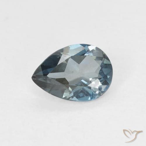 0.64ct طبيعي أزرق لندنى توباز, شكل الكمثرى, VVS