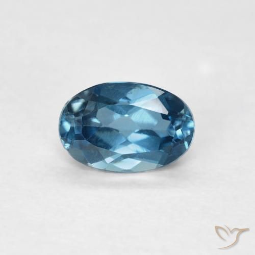 0.57ct طبيعي أزرق لندنى توباز, بيضوي, VVS