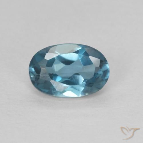 0.63ct طبيعي أزرق لندنى توباز, بيضوي, VVS