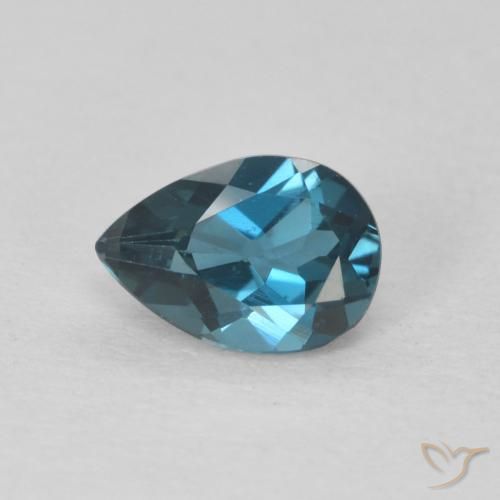 0.78ct طبيعي أزرق لندنى توباز, شكل الكمثرى, VVS-VS
