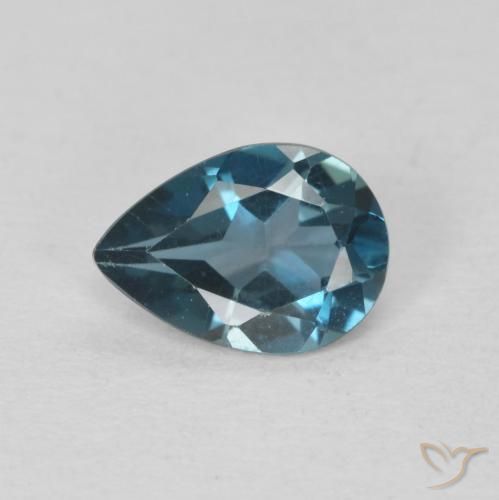 0.69ct طبيعي أزرق لندنى توباز, شكل الكمثرى, VVS-VS