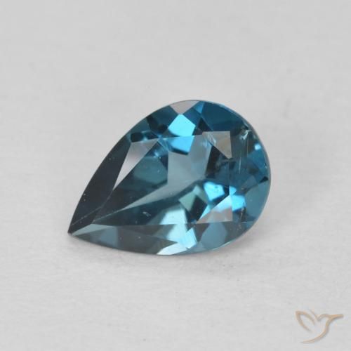 0.74ct طبيعي أزرق لندنى توباز, شكل الكمثرى, VVS-VS