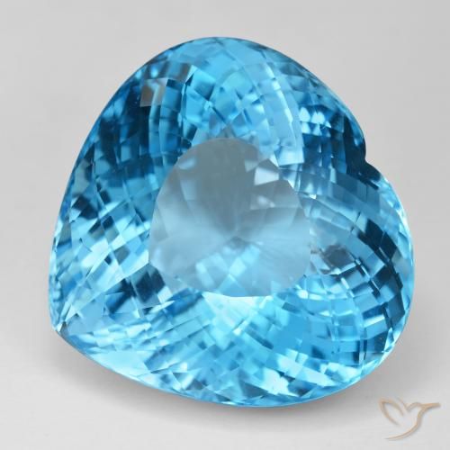126.78ct طبيعي الأزرق السويسري توباز, قلب, IF