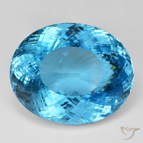 137.38ct طبيعي الأزرق السويسري توباز, بيضوي, IF