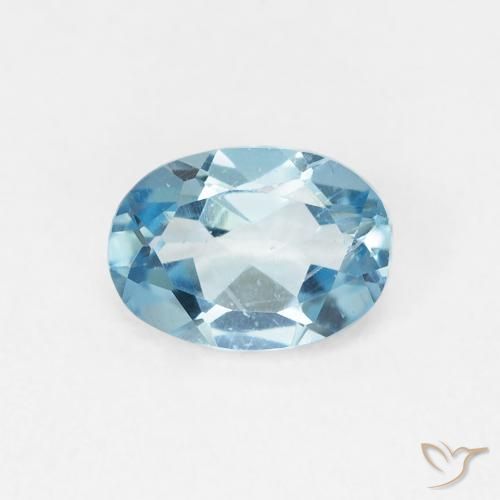 0.92ct طبيعي الأزرق السويسري توباز, بيضوي, VVS