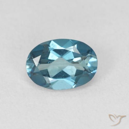 0.99ct طبيعي أزرق لندنى توباز, بيضوي, VVS