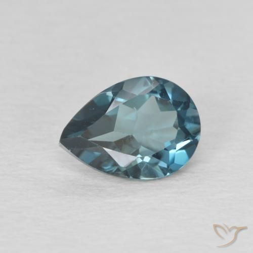 0.86ct طبيعي أزرق لندنى توباز, شكل الكمثرى, قليلا جدا