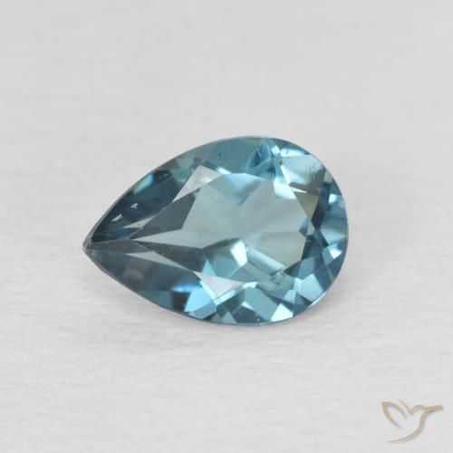 0.89ct طبيعي أزرق لندنى توباز, شكل الكمثرى, قليلا جدا