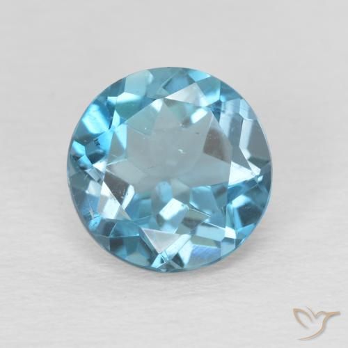 2.30ct طبيعي أزرق لندنى توباز, دائري, قليلا جدا