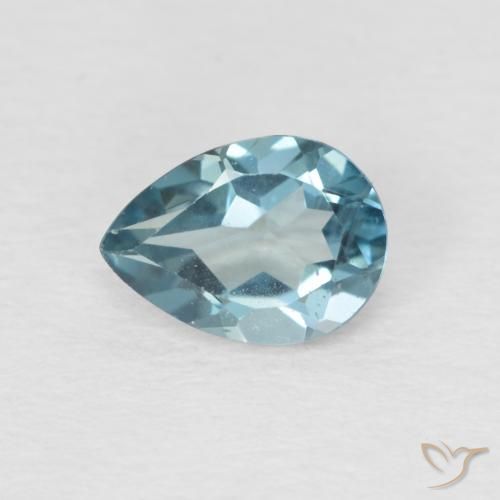 0.89ct طبيعي أزرق لندنى توباز, شكل الكمثرى, قليلا جدا