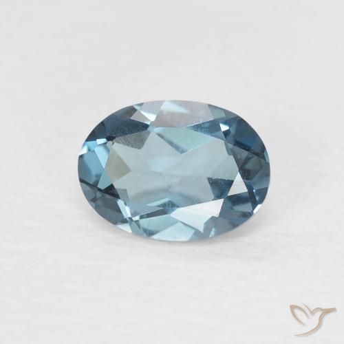 0.96ct طبيعي أزرق لندنى توباز, بيضوي, VVS-VS