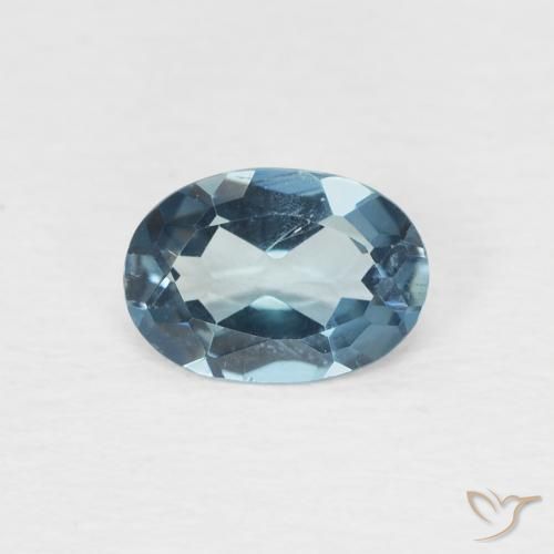 0.74ct طبيعي أزرق لندنى توباز, بيضوي, قليلا جدا
