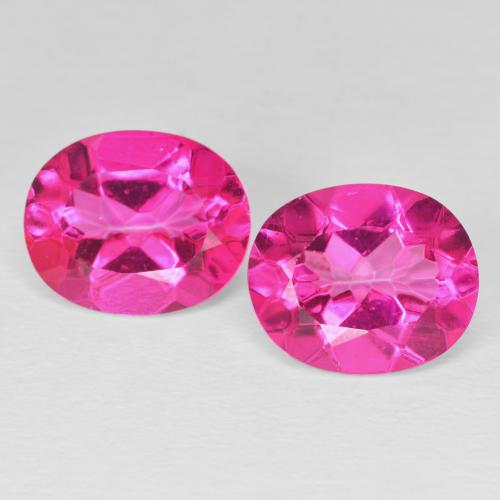 8.64ctw طبيعي Medium Dark-Pink توباز, بيضوي, VVS-VS