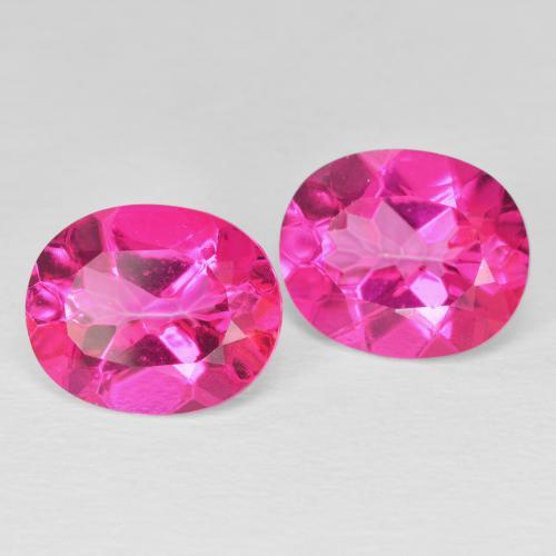 أحجار توباز Medium Dark-Pink طبيعية، بيضوي، VVS-VS، وزنها 8.64 قيراط