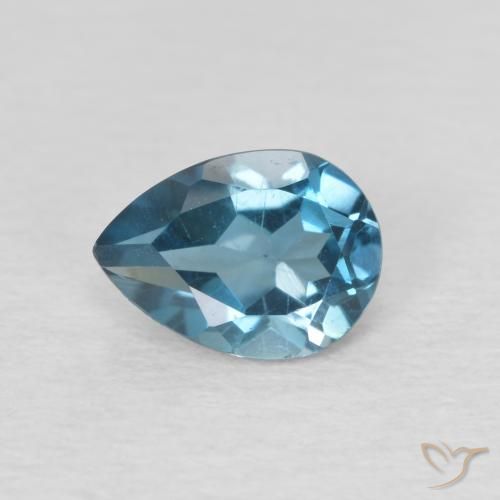 0.93ct طبيعي أزرق لندنى توباز, شكل الكمثرى, VVS-VS