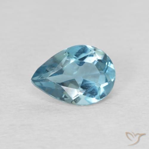 0.80ct طبيعي الأزرق السويسري توباز, شكل الكمثرى, VVS-VS