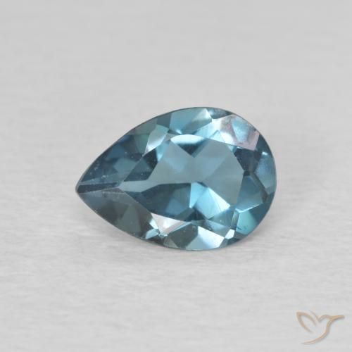 0.74ct طبيعي أزرق لندنى توباز, شكل الكمثرى, VVS-VS