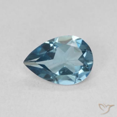 0.78ct طبيعي أزرق لندنى توباز, شكل الكمثرى, VVS-VS