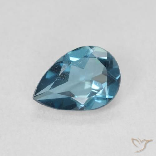 0.81ct طبيعي أزرق لندنى توباز, شكل الكمثرى, VVS-VS