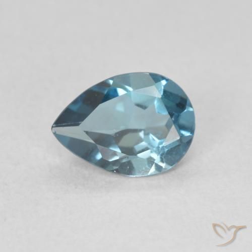 0.83ct طبيعي أزرق لندنى توباز, شكل الكمثرى, VVS-VS