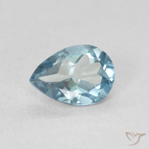 0.86ct طبيعي أزرق سماوى توباز, شكل الكمثرى, VVS-VS