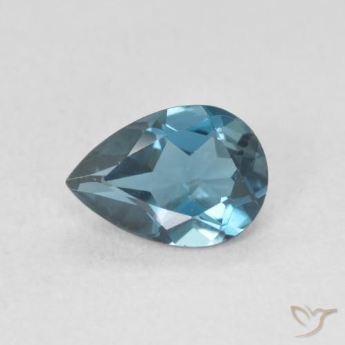 0.85ct طبيعي أزرق لندنى توباز, شكل الكمثرى, VVS-VS