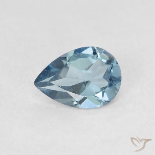 0.77ct طبيعي أزرق لندنى توباز, شكل الكمثرى, قليلا جدا