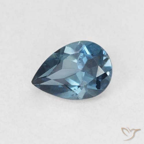 0.85ct طبيعي أزرق لندنى توباز, شكل الكمثرى, قليلا جدا