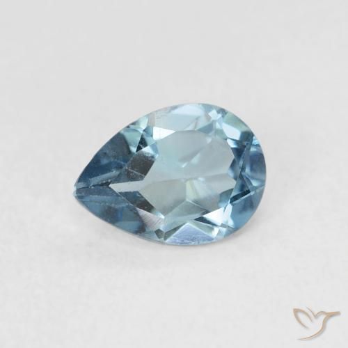 0.90ct طبيعي أزرق لندنى توباز, شكل الكمثرى, قليلا جدا