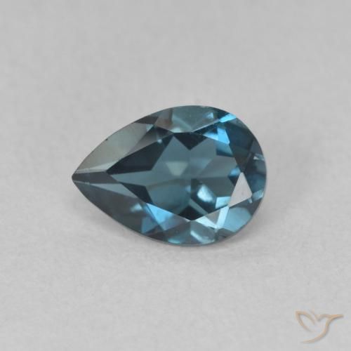 0.89ct طبيعي أزرق لندنى توباز, شكل الكمثرى, VVS-VS