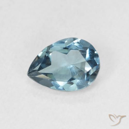 0.92ct طبيعي أزرق لندنى توباز, شكل الكمثرى, قليلا جدا