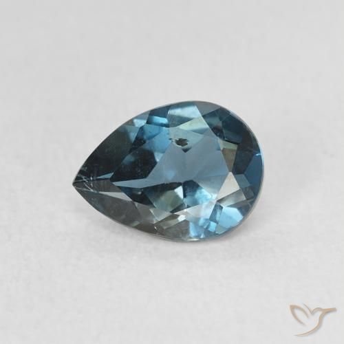 0.86ct طبيعي أزرق لندنى توباز, شكل الكمثرى, قليلا جدا