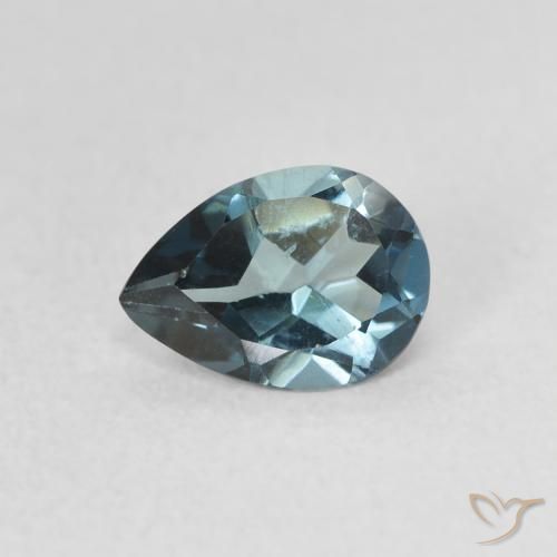 0.85ct طبيعي أزرق لندنى توباز, شكل الكمثرى, قليلا جدا