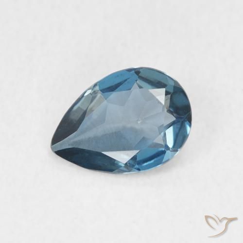 0.67ct طبيعي أزرق لندنى توباز, شكل الكمثرى, VVS