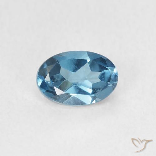 0.64ct طبيعي أزرق لندنى توباز, بيضوي, VVS
