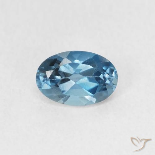 0.65ct طبيعي أزرق لندنى توباز, بيضوي, VVS