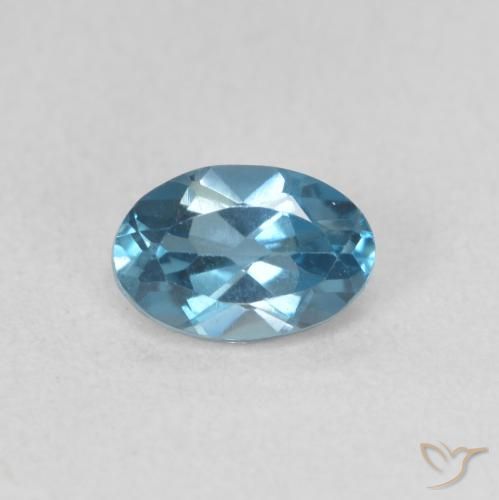 0.61ct طبيعي أزرق لندنى توباز, بيضوي, VVS