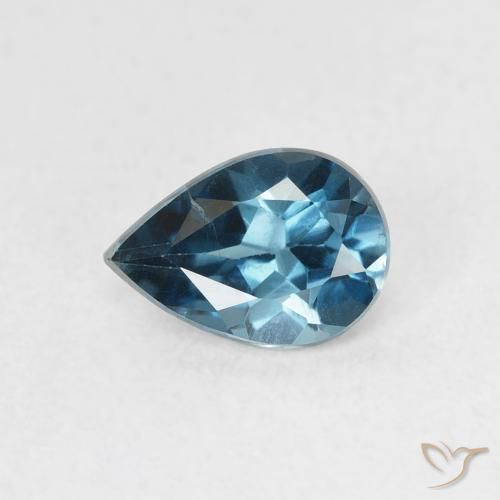 0.74ct طبيعي أزرق لندنى توباز, شكل الكمثرى, VVS