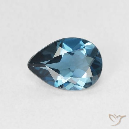 0.72ct طبيعي أزرق لندنى توباز, شكل الكمثرى, VVS