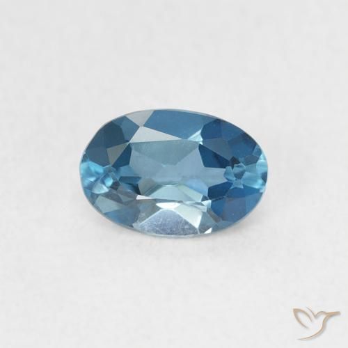 0.57ct طبيعي أزرق لندنى توباز, بيضوي, VVS