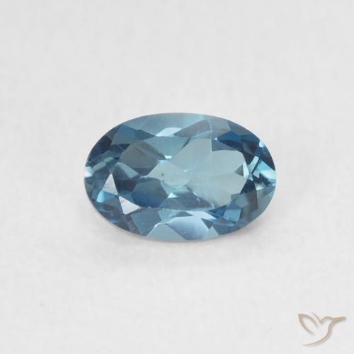 0.65ct طبيعي أزرق لندنى توباز, بيضوي, VVS