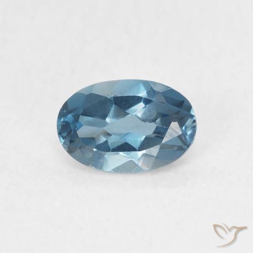 0.57ct طبيعي أزرق لندنى توباز, بيضوي, VVS