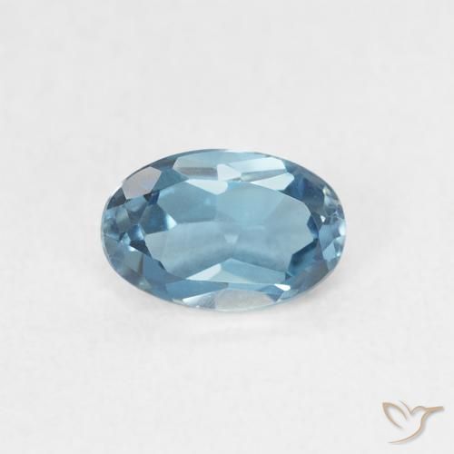 0.60ct طبيعي أزرق لندنى توباز, بيضوي, VVS